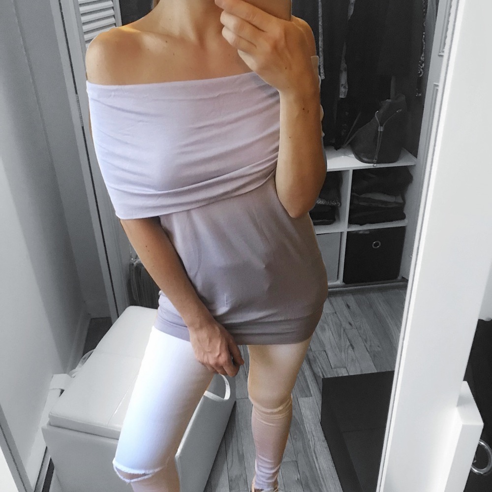 LAST 3✨Off Shoulder Tunic Top in Violet Purple